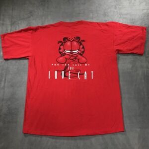 Vintage Garfield T Shirt Adult 2XL XXL red Single Stitch 90s Lover Cat Tee USA